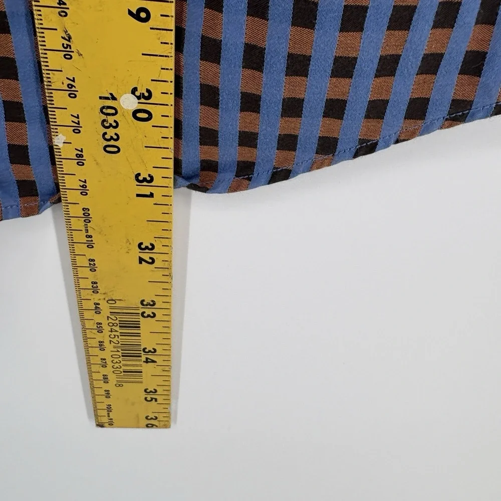 Parc 81 Men's XXL Blue Brown Argos Button Down Dress Shirt Business Casual‎